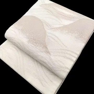 여름 오비 명주 후쿠로 오비 파도 은사 화이트 #285