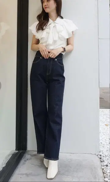MERCURYDUO 하이 웨스트 스트레이트 데님