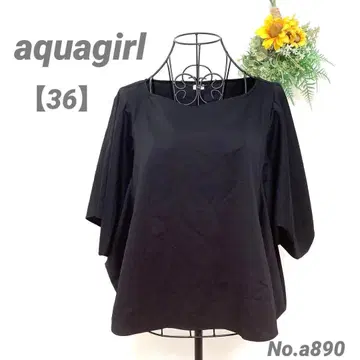 아쿠아 걸 aquagirl 상의 블라우스 프리 블랙 살살