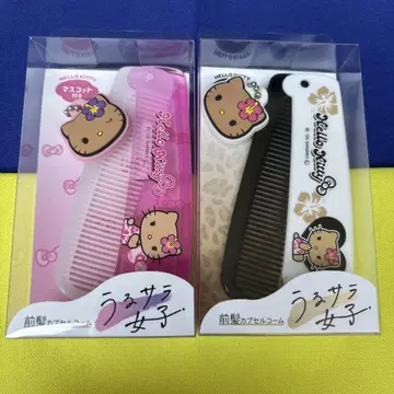일광화상 키티 헬로키티 마스코트가 있는 캡슐 빗 갸루 키티 핑크 블랙