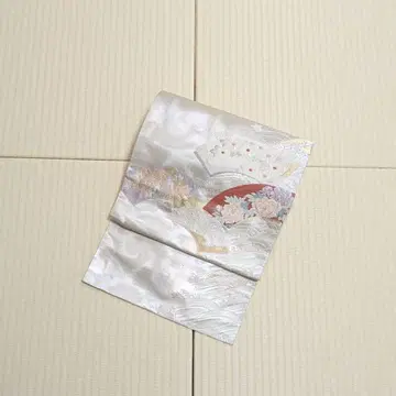 실버 파도 부채 오비(약 27.3cm) 나고야 오비