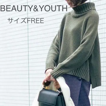BEAUTY&YOUTH 울 슬릿 터틀넥 니트