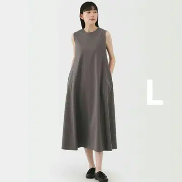 MUJI 냉감 UV 차단 슬리브리스 원피스 L 차콜 그레이 새상품
