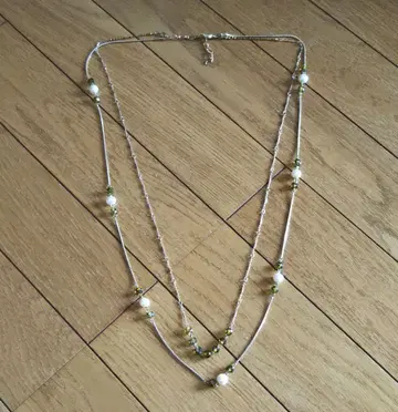 펄 비즈 2줄 목걸이 88cm