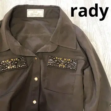 rady 비즈 장식 다크 브라운 셔츠 원피스
