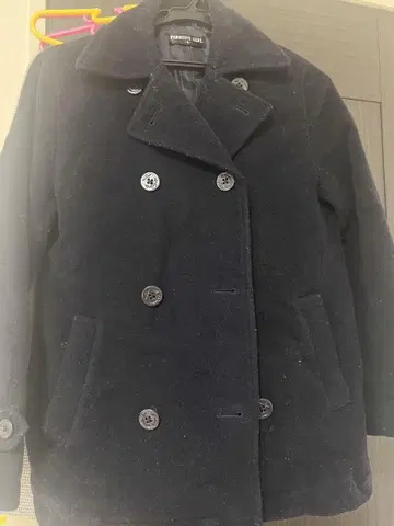 네이비 더블 브레스트 피코트