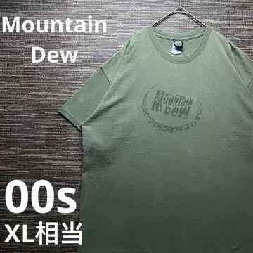 Mountain Dew 로고 티셔츠 올리브 그린 기업 콜라 7up