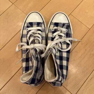 CONVERSE ALL STAR 깅엄 체크 무늬 하이컷 스니커즈