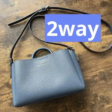 네이비 인조 가죽 숄더백, 핸드백 2way