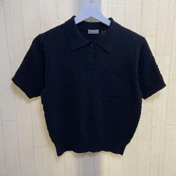 Steven Alan 폴로 니트 반팔 블랙