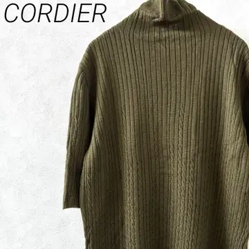 CORDIER 니트 스웨터 반소매 하이넥 모직 100% 심플