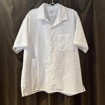MUJI 바람이 잘 통하는 화이트 반팔 셔츠 L 사이즈