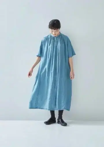 아틀리에 나루세 린넨 와이드 개더 원피스