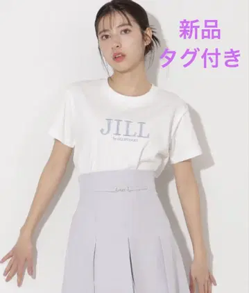 질 바이 질 스튜어트 티셔츠 오가닉 자수 로고 티셔츠 여성용