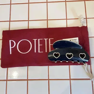POTETE 3heart clip 네이비 포테테 헤어 클립