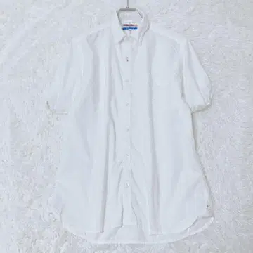 셔츠 화이트 M 사이즈 반팔 무지 버튼 캐주얼 상의 블라우스