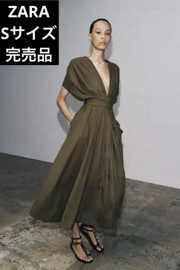 자라 핀턱 미디 원피스 ZW COLLECTION S 사이즈
