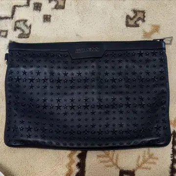 JIMMY CHOO 블랙 가죽 클러치백 네이비