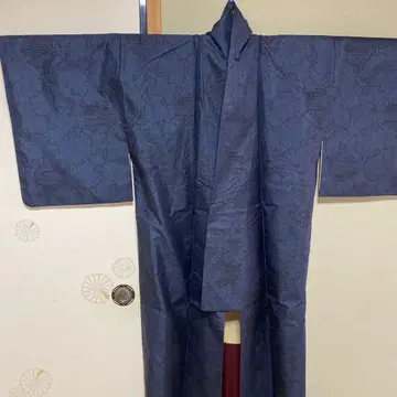 순수 실크 오시마 명주 기모노