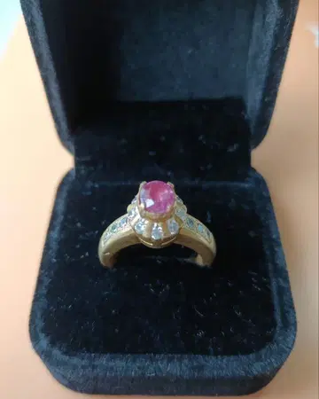 핑크 루비 골드 링