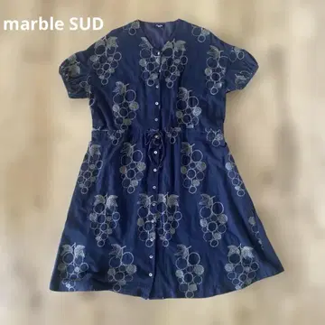 marble SUD 마블슈드 포도 패턴 자수 원피스 (네이비)