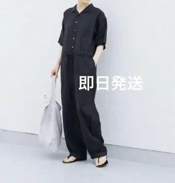 kagure 카구레 린넨 하프 슬리브 올인원