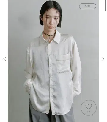 MIESROHE 백 시어 새틴 셔츠