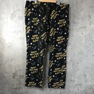 az276 구제 의류 패턴 팬츠 파자마 팬츠 블랙 90년대 Y2K