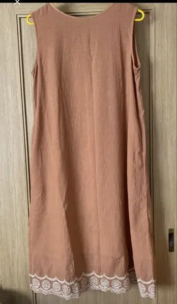 린넨 Provador 부드러운 코튼 자수 원피스 오렌지 L 사이즈