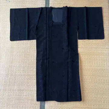 블랙 플라워 무늬 원단 패턴 겨울 상품 기모노 코트 길이 약 119cm