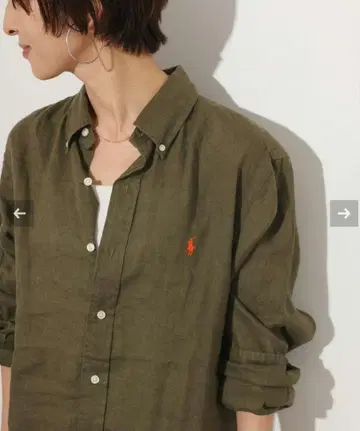 Polo RALPH LAUREN 폴로 랄프로렌 린넨 셔츠 카키
