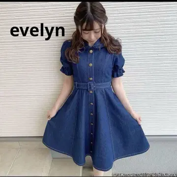 evelyn 에블린 데님 플레어 원피스 미니 길이 프리 사이즈