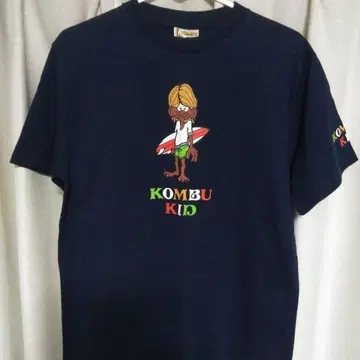 [레어 새상품급] KOMBU KID 서핑 캐릭터 티셔츠 네이비