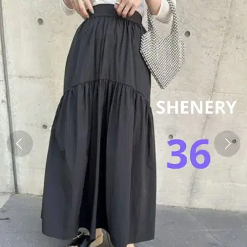 SHENERY 변형 티어드 개더 스커트 블랙 36