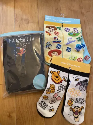 디즈니 팬타지아 숄더백 양말 4켤레