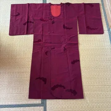 와인 레드 겨울 상품 기모노 코트 길이 약 130cm