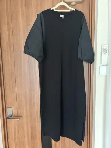 부기우기 블랙 반팔 원피스