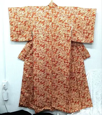 코몬 기모노 일본 의류 순수 실크 꽃과 나뭇가지 쇼와 레트로 기장