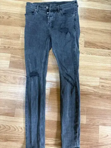 Ksubi 데미지 가공 그레이 스키니 데님 팬츠 31