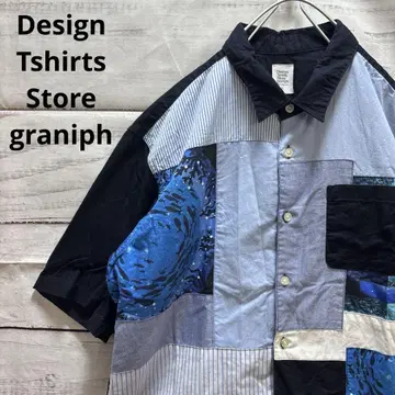 Design Tshirts Store graniph 패치워크 반팔 셔츠