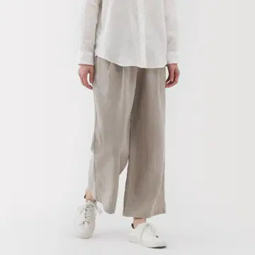 무인양품 린넨 워싱 이지 와이드 팬츠