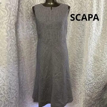 SCAPA 슬리브리스 그레이 A 라인 원피스