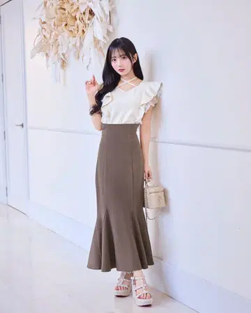 michellMacaron 성숙한 슬림 레그 스커트