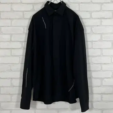 ZARA 자라 스티치 셔츠 캐주얼 셔츠 롱 슬리브 블랙