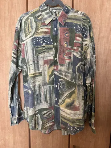 LAKE SHIRT 추상 패턴 긴팔 셔츠 패턴 셔츠