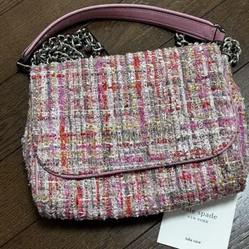 kate spade 핑크 계열 트위드 숄더백