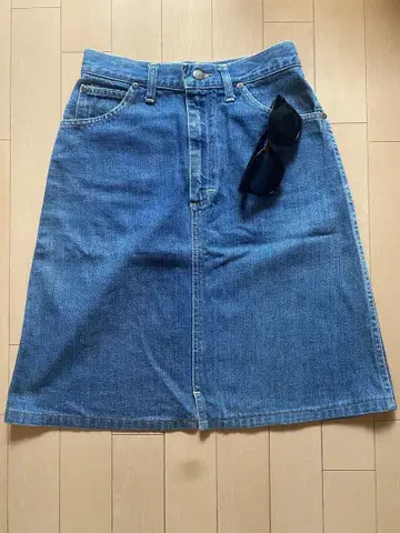데님 블루 타이트 스커트 코튼 100%