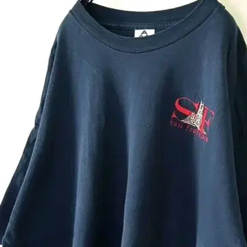 알 스타일 샌프란시스코 자수 티셔츠 XL 네이비 컬러 구제 의류