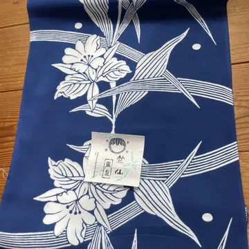 죽선 유카타 옷감 유리 파랑 폭 38cm
