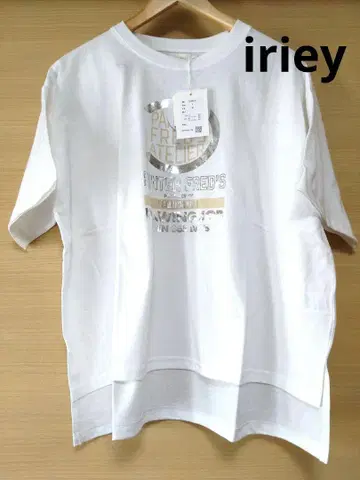 iriey 천축 호일 프린트 티셔츠 F